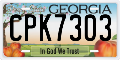 GA license plate CPK7303