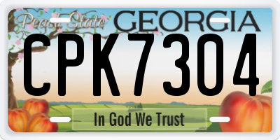 GA license plate CPK7304