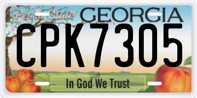 GA license plate CPK7305