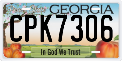 GA license plate CPK7306