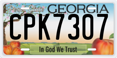 GA license plate CPK7307