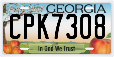 GA license plate CPK7308