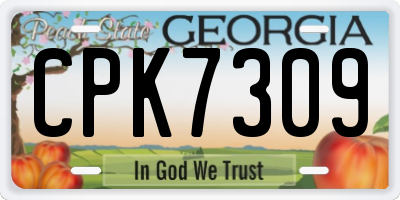 GA license plate CPK7309