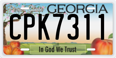GA license plate CPK7311