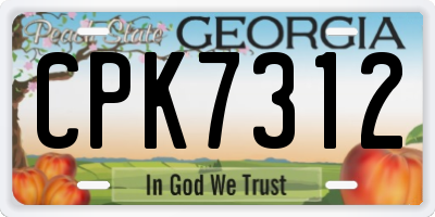 GA license plate CPK7312