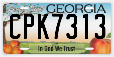 GA license plate CPK7313