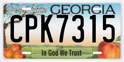 GA license plate CPK7315