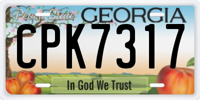 GA license plate CPK7317