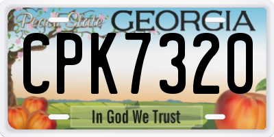 GA license plate CPK7320