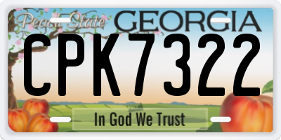 GA license plate CPK7322