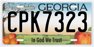 GA license plate CPK7323