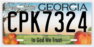 GA license plate CPK7324