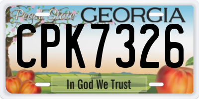 GA license plate CPK7326