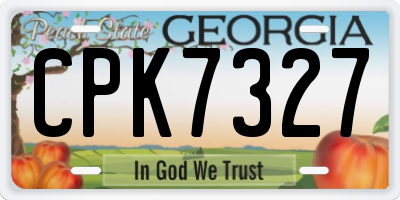 GA license plate CPK7327