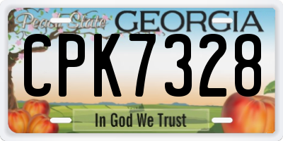 GA license plate CPK7328