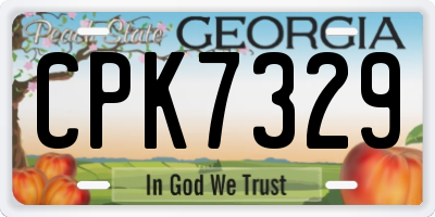 GA license plate CPK7329