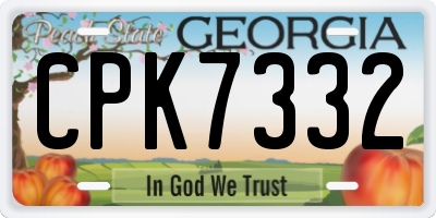 GA license plate CPK7332