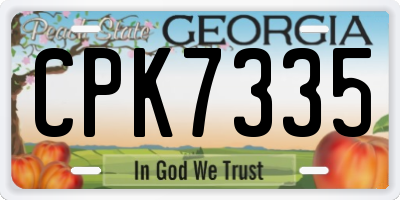 GA license plate CPK7335