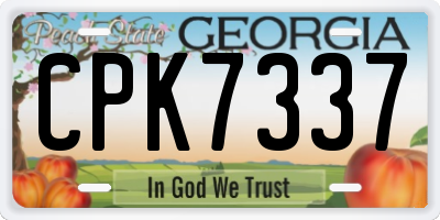 GA license plate CPK7337
