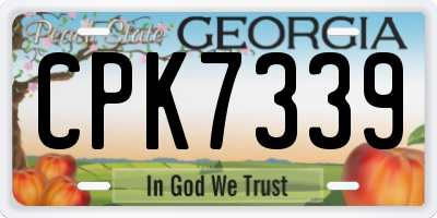 GA license plate CPK7339