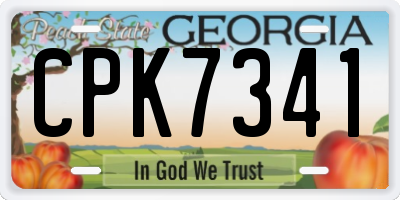 GA license plate CPK7341