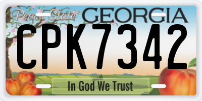 GA license plate CPK7342