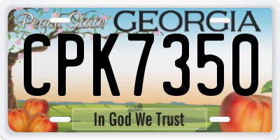 GA license plate CPK7350