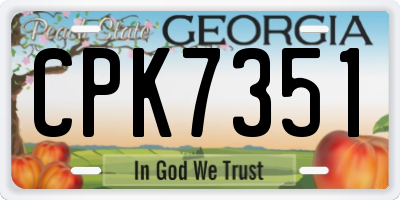 GA license plate CPK7351
