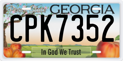 GA license plate CPK7352
