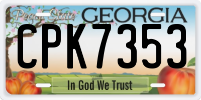 GA license plate CPK7353