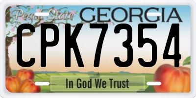 GA license plate CPK7354