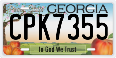 GA license plate CPK7355