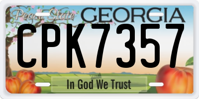 GA license plate CPK7357
