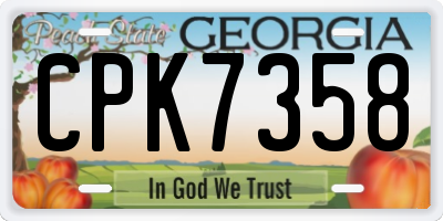 GA license plate CPK7358