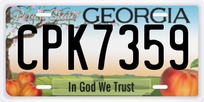 GA license plate CPK7359
