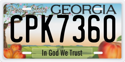 GA license plate CPK7360