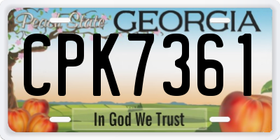 GA license plate CPK7361