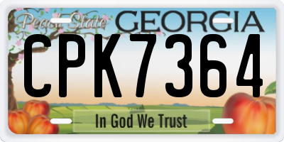 GA license plate CPK7364