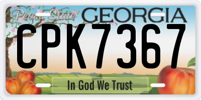 GA license plate CPK7367