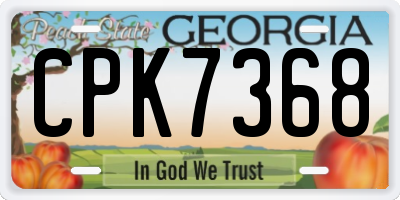 GA license plate CPK7368