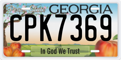 GA license plate CPK7369