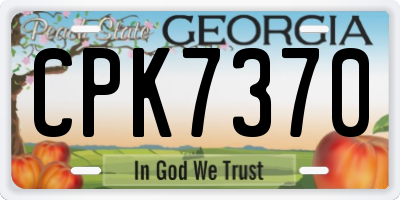 GA license plate CPK7370