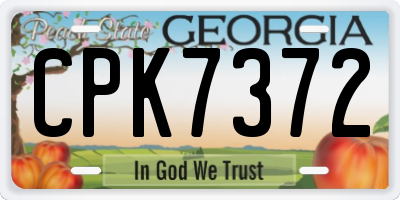 GA license plate CPK7372
