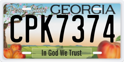 GA license plate CPK7374