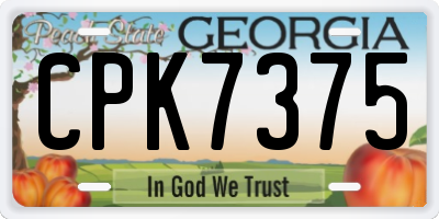 GA license plate CPK7375