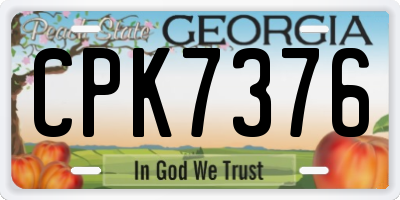 GA license plate CPK7376