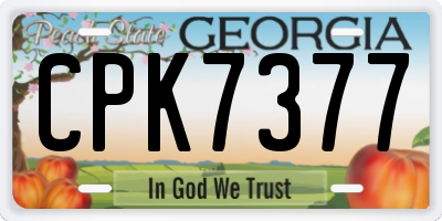 GA license plate CPK7377