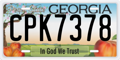 GA license plate CPK7378
