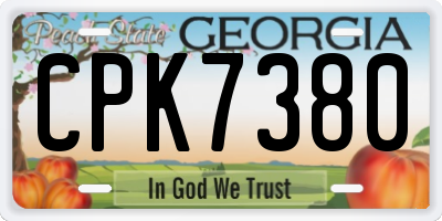 GA license plate CPK7380