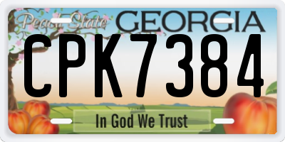GA license plate CPK7384